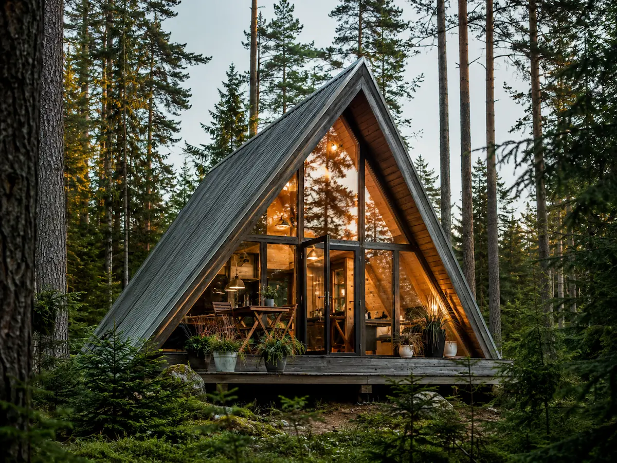 Peaceful modern cabin in an Estonian pine forest